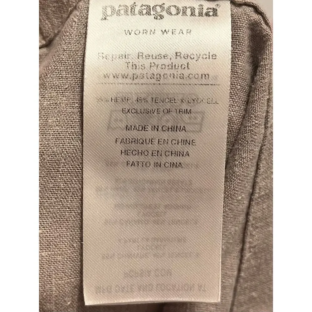 Patagonia Garden Island Short XS Beige Linen Hemp Tie Waist Coastal Summer Beach - Picture 6 of 11